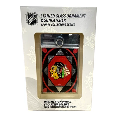 Chicago Blackhawks Collectible Hockey Stain Glass Christmas Ornament /Suncatcher - Image 1 of 2