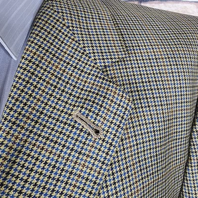 Austin Reed Sport Coat Jacket Mens 44R Multicolor Houndstooth VL VTG Wool - Image 1 of 4