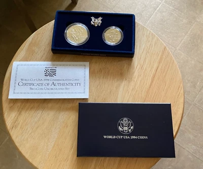 1994 US Mint World Cup USA Uncirculated Silver Dollar and Half Dollar - Image 1 of 2