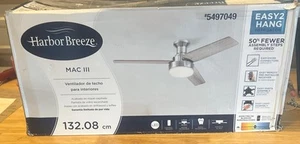 Harbor Breeze Mac III Easy2 Hang 52” Ceiling Fan With Light - Picture 1 of 4