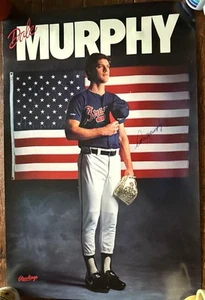 Von Dale Murphy signiertes Rawlings Gold Glove Poster - blau 1 - 34” x 23” - selten - Bild 1 von 3
