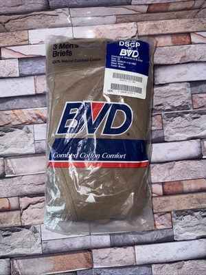 DSCP by BVD Calzoncillos Militares Para Hombre Talla 38 Marrón Paquete de 3 Ropa Interior Algodón EE. UU. 1992 Foto 1 de 4