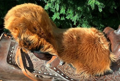 Sheepskin saddle cover saddle pad sheepskin cover dressage saddle pad Brown - Image 1 of 3