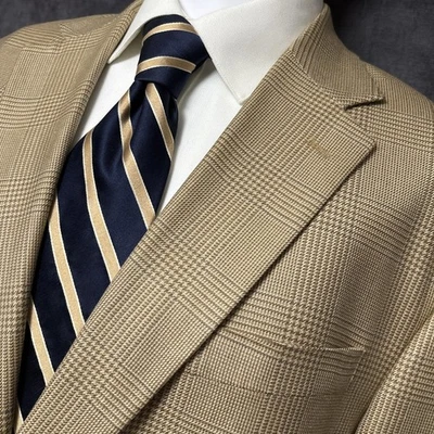 Abrigo Deportivo Nautica 44L Tostado Glen Lana A Cuadros Seda Lino Blazer Chaqueta Informal Foto 1 de 4