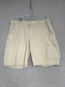 Huk Performance Fishing Zip Flat Front Elastic Side Shorts Men XXL(41) Khaki - Picture 1 of 12