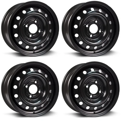 Set of 4 16in Black Steel Wheel Rims for 2005+ Nissan, RTX4000 16x6.5 4x114.3 ET - Image 1 of 4
