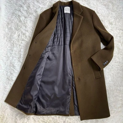 Time Is On Chester Coat Cashmere Khaki Green Relaxed Free Collection JAPAN - Image 1 of 4