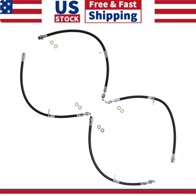Línea de freno de manguera de freno delantera trasera izquierda y derecha 4 piezas para Toyota Avalon 1997-2004 Foto 1 de 4