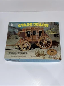 Vintage Allwood Brand Stage Coach Wooden Wagon Model Kit 1:16 Scale #5013 - Picture 1 of 11