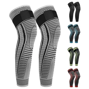 Full Leg Compression Sleeves Long Knee Support 2 Pack Arthritis Relief 2 PCS - Picture 1 of 7
