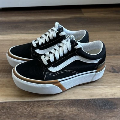 Vans Canvas Old Skool Stacked Platform Black Suede Sneakers Women’s 5 Men’s 3.5 - Image 1 of 4