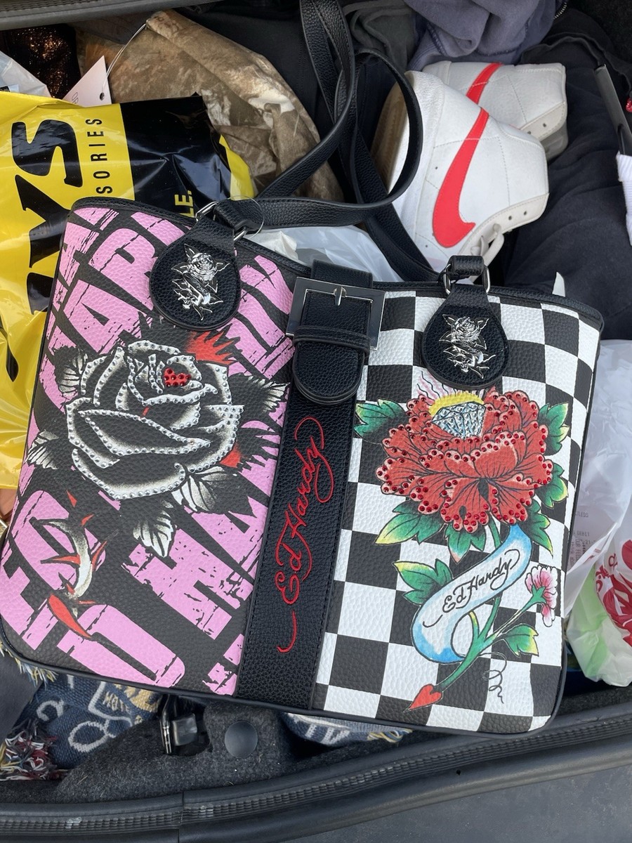 ショルダーバッグ・ポシェット Ed Hardy Nova Black Handbag Ed Hardy Large Shoulder Bags for Women for sale | eBay
