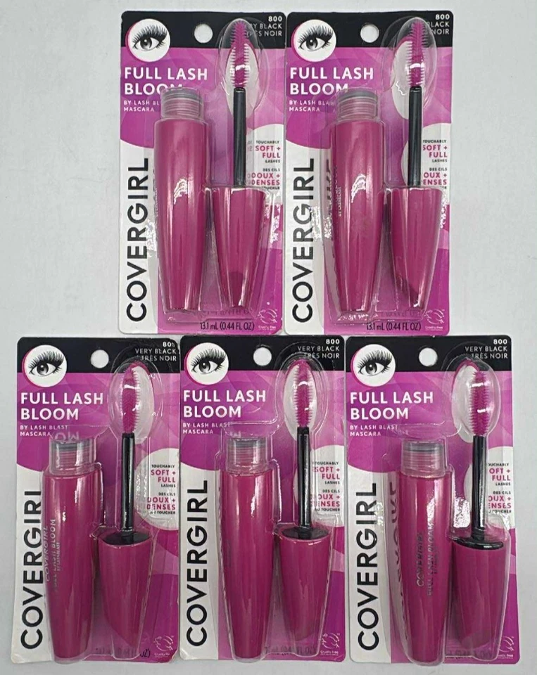 5PK Covergirl Full Lash Bloom By Lash Blast Mascara ~ 800 VERY BLACK ~ NEW - Image 1 of 2