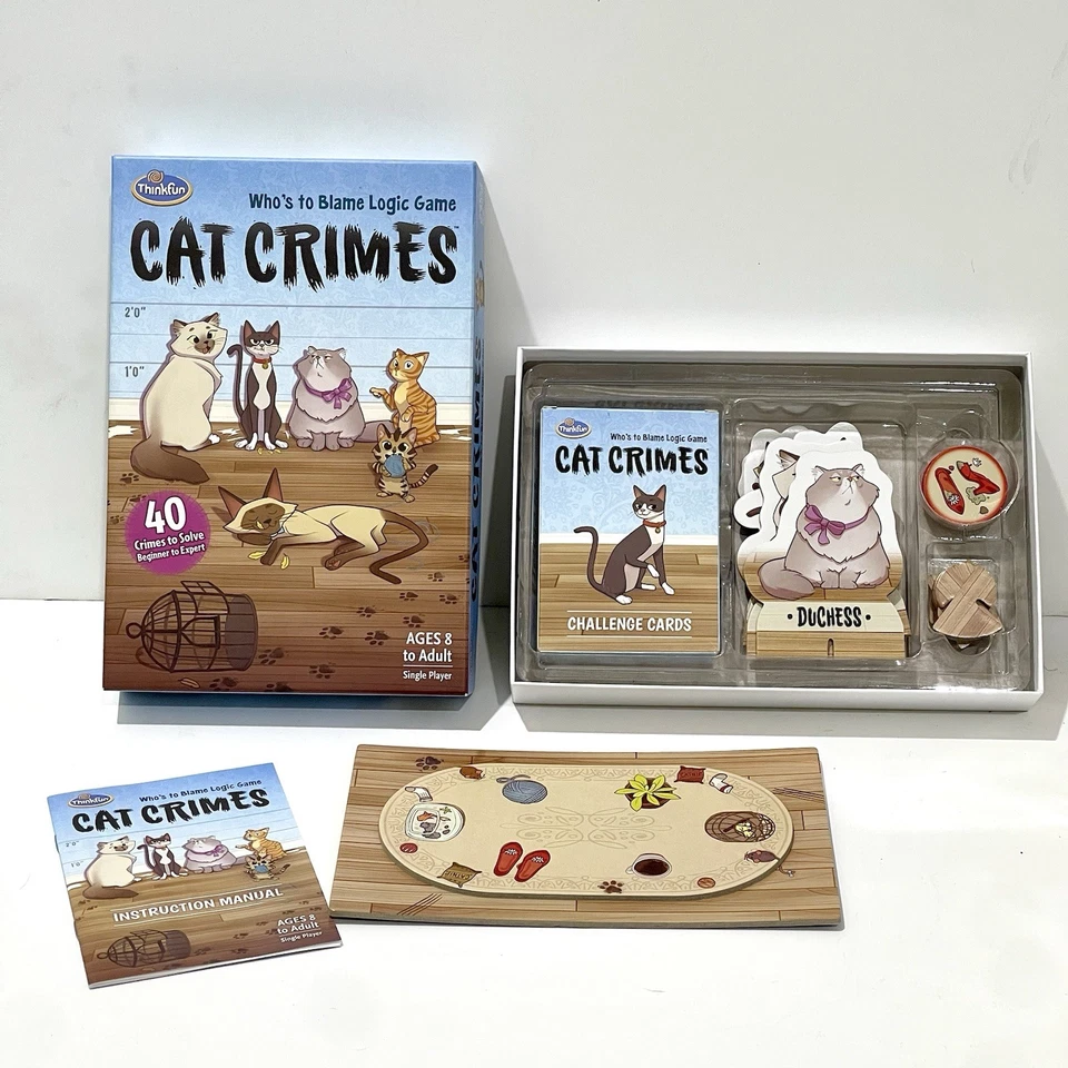 Juego de mesa de lógica ThinkFun Cat Crimes Who's to Blame Foto 1 de 4