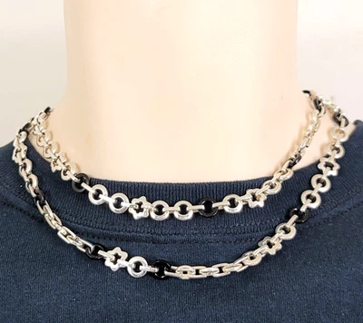 Montblanc Star Collection Collar Doble Plata de Ley .925 y Ónix Negro 89.2 Foto 1 de 4