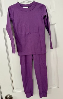 Hanna Andersson Girls Purple Pajama Set Long Sleeve And Pants Size 100 (4) - Image 1 of 4