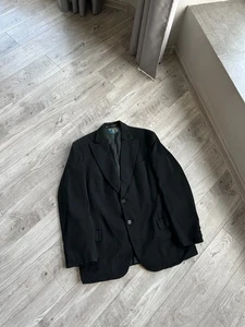Antique Vintage 1940s Frey rare wool men's black Size: M - Picture 1 of 19