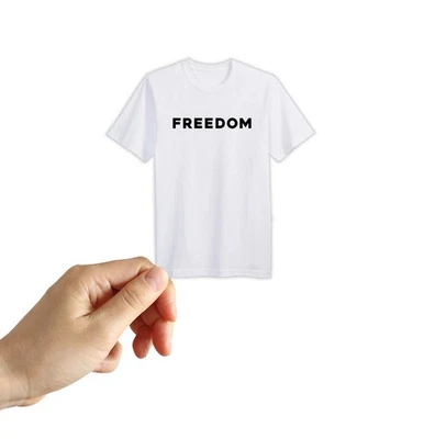 Charlie Kirk FREEDOM White T Shirt Sticker Patriotic Sticker Laptop Decal
