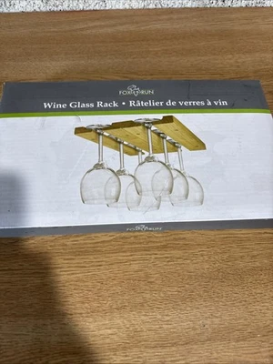 Fox Run Mounted Under-Cabinet Wooden Wine Glass Holder Rack 11 x 7 x 0.75 inc... - Image 1 of 2