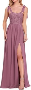 Ever-Pretty Women's Chic Lace Sleeveless A-Line Front Slit Bridesmaid Dress: 14 - Picture 1 of 6
