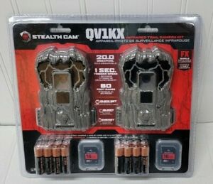 NEW Stealth Cam QV1KX Combo 20MP Batteries & Cards, 2-pk