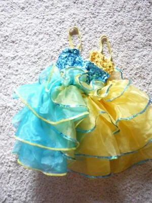 DANCEWEAR BALLERINA COSTUME-SZ SM CHILD--RUFFLES SEQUINS LEOTARD - Image 1 of 2
