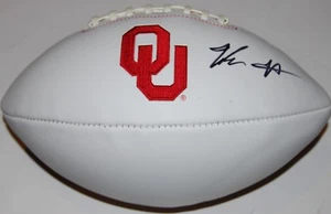JADON HASELWOOD signed (OKLAHOMA SOONERS) team logo full size football W/COA C - Picture 1 of 2