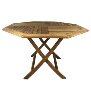 Tempo Style -Tavolo Pieghevole Ottagonale 120×120 cm in Teak per Esterno Octogon - Foto 1 di 8