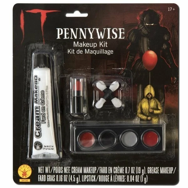 Kit de maquillaje It Movie Pennywise conjunto de 4 piezas accesorio de disfraz con licencia Foto 1 de 1