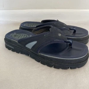 Vintage 90s Y2K Skechers Jammers Chunky Platform Flip Flops Sandals Blue Size 8 - Picture 1 of 7