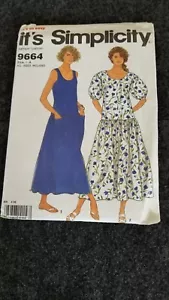 MISSES DROP WAIST PULLOVER DRESS VTG IT'S SIMPLICITY 9664 Easy Sewing Pattern UC - Picture 1 of 3