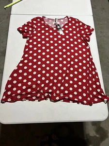 NWT Moa Collection Polka dot printed tunic top 2XL With Pockets - Picture 1 of 5
