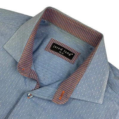 Jared Lang Men's 100% Cotton Long Sleeve Button Shirt Blue • XL - Image 1 of 4