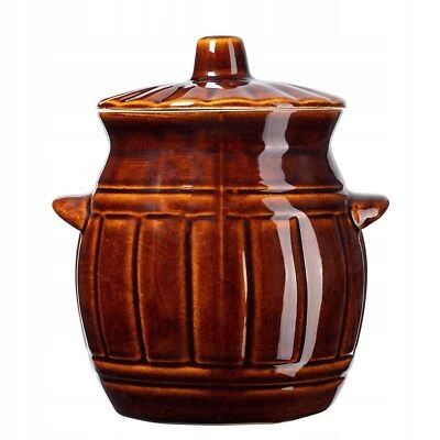 KADAX Olla de gres con tapa, olla de fermentación de cerámica, olla de...