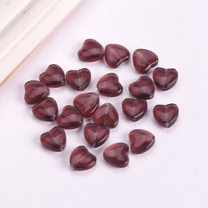 20pcs 10mm Heart Shape Crystal Glass Loose Beads For Jewelry Making DIY Findings