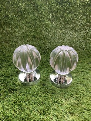 Unused Old Stock Pair Of Jedo Glass Door Knobs/Handles B526 - Image 1 of 4