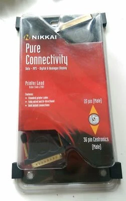 Nikkai 24k Gold Plated 1.5m Printer Lead Cable DB25  To C36 Centronics Parallel - Image 1 of 4
