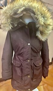 Madison Expedition WOMENS Wine Faux Fur Hood Full Zip Winter Parka Jacket M FS