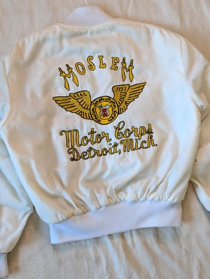Chaqueta grande vintage años 60 Detroit Shriners blanca punto de cadena Motor Corps Car Club Foto 1 de 4