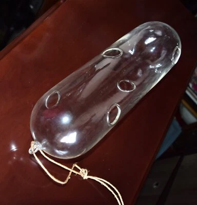 JARRÓN CÁPSULAS TERRARIO H-13" COLGANTE VIDRIO DE COLECCIÓN con Cuerda Foto 1 de 4