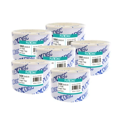 300 PC PlexDisc 16X 4.7 GB DVD-R Logo Top Disc Blank Media  632-810 - Image 1 of 2