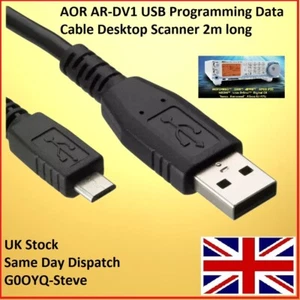 AOR AR-DV1 USB Programowanie Kabel do transmisji danych Skaner biurkowy o długości 2m Poczta 1 klasy - Zdjęcie 1 z 2