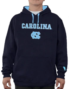 UNC Tarheels Mens Navy Embroidered College Classic Hoodie Sweatshirt - Picture 1 of 5