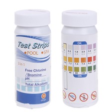 3 in1 50 strip swimming pool spa water chlorine ph test strips alkaline tesM Fs