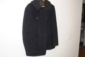 Original US Navy Coat Naval Clothing Factory Pea Coat Wool Nvy 1940's Excellent. - Picture 1 of 24