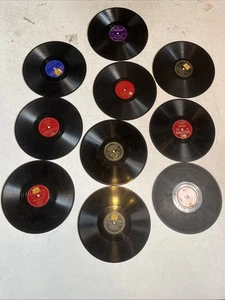 Lot of 10 Shellac 78 RPM Records for Arts & Crafts – Unplayable Damaged** - Picture 1 of 8