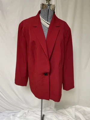 NUEVO Blazer Kasper Talla 20W Traje Rojo Asertivo Chaqueta Traje Ejecutivo Separado Foto 1 de 4