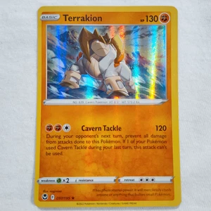 Juego de cartas coleccionables de Pokémon Terrakion #97 Silver Tempest raro holograma - Imagen 1 de 4