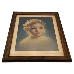 Litografía enmarcada Annie Benson Muller de colección años 30 FE retrato de bebé impresión 11x14 - Imagen 1 de 8