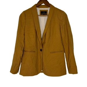 Blazer donna J Crew Parke lana flanella cammello taglia 0 J5627 - Foto 1 di 13
